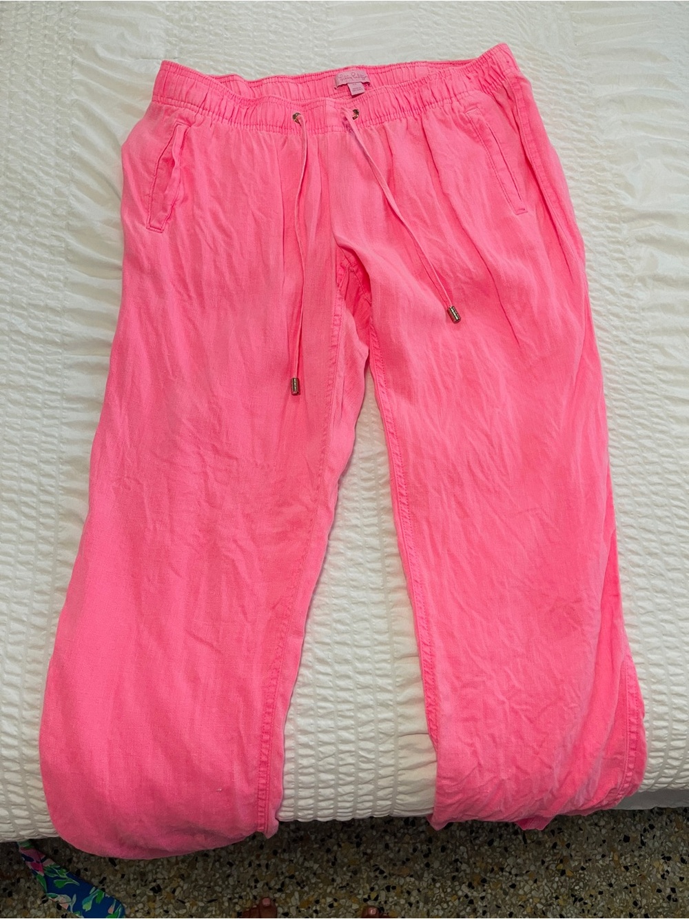 Bright Pink Drawstring Lounge Pants